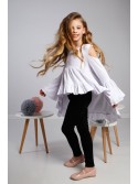 Bluza alba fetita cu volane DZ8468 - Magazin online - Boutique